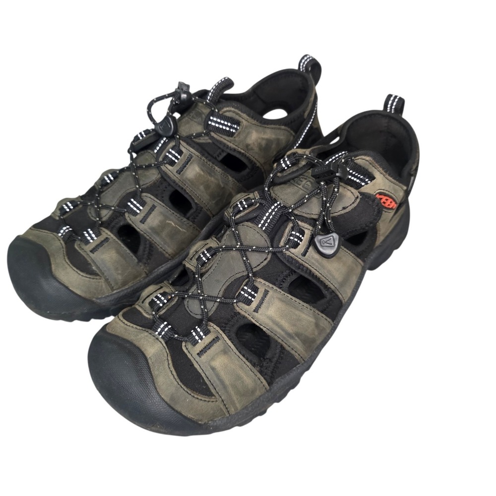 KEEN Targhee III Mens 9.5  Olive Green Waterproof Leather Hiking Sandals